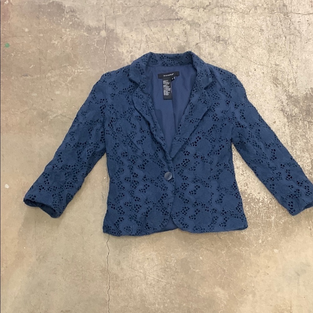 Sandro eyelet Women's Blue Lace Blazer‎